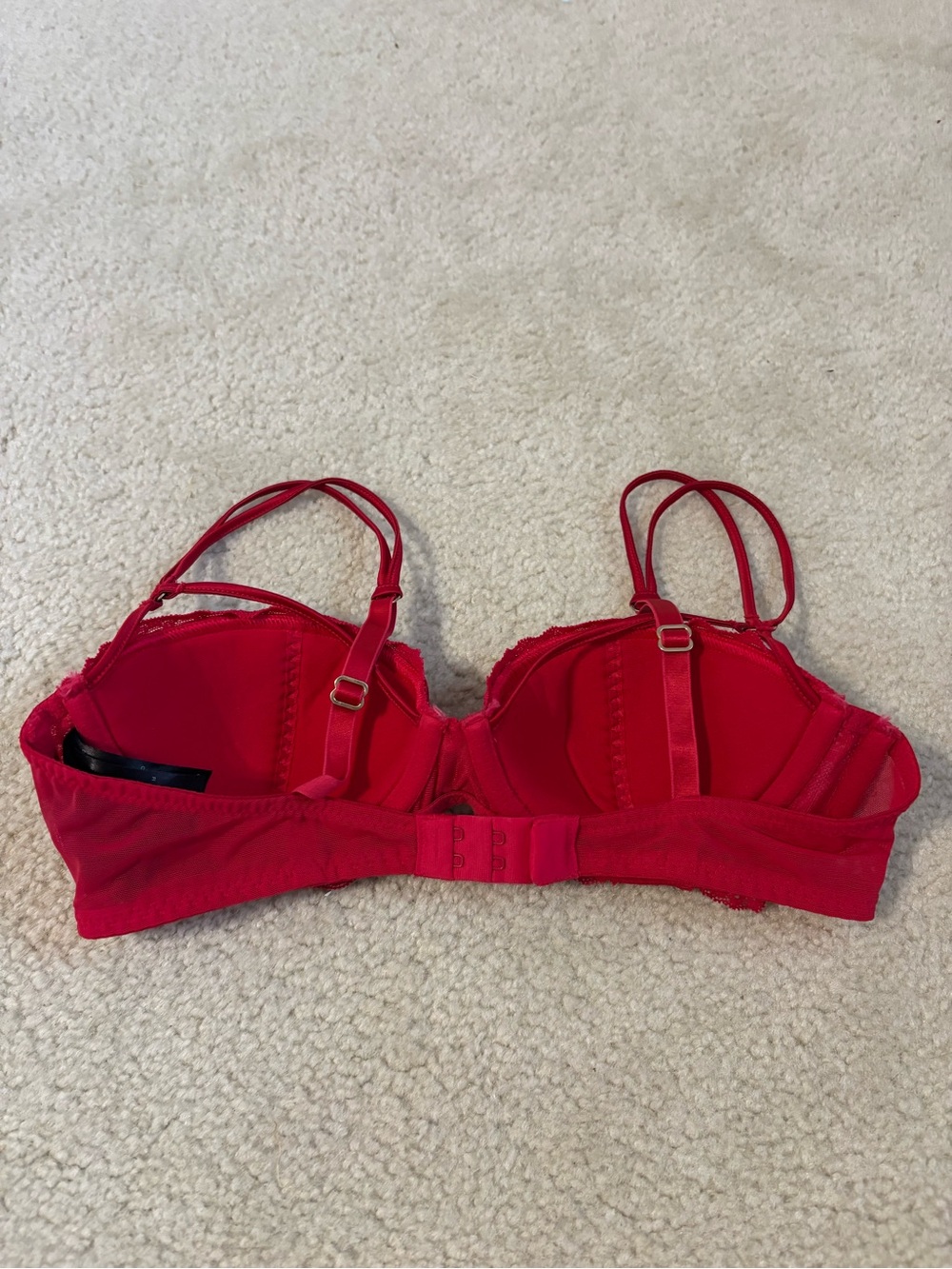 H&M Red Lace Balconette Bra with Double Straps - Picture 3 of 3